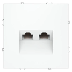 Изображение Розетка компьютерная встраиваемая VOLTUM S70 двойная RJ45+RJ45 кат.6 (белый матовый)